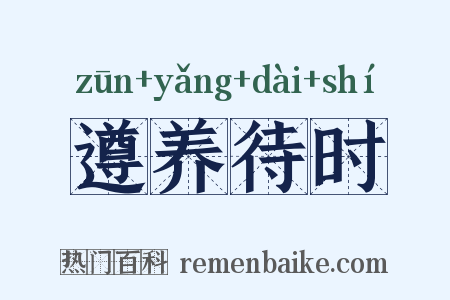 遵养待时是什么意思的图片